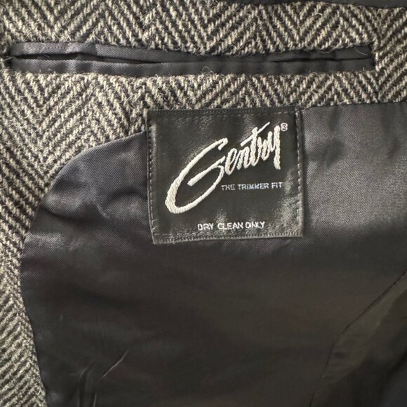 Vintage Gentry The Trimmer Fit 100% Wool 2 Button Suit Blazer Coat S 44 29 x20” - Picture 3 of 10